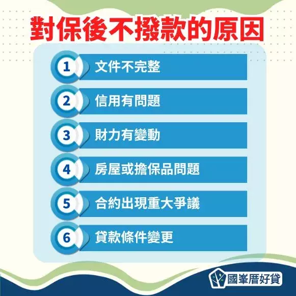 對保後不撥款的原因